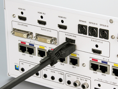 HDMIケーブルの抜けを防止するコネクタクランプ